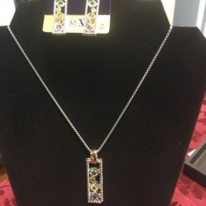 Cubic zirconia necklace and earring set